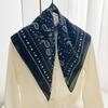 Thin Cashew Nut Print Silk Scarf Korean Square Handkerchief Simple Cotton Square Scarf  Women