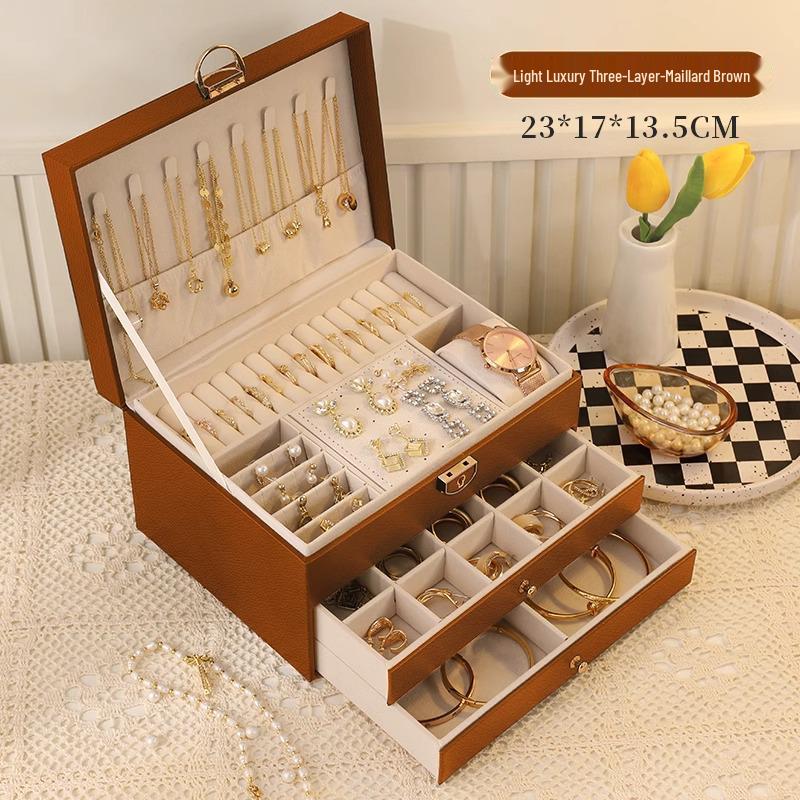 Luxury Anti-Oxidation Jewelry Storage Box: Large Capacity for Rings, Earrings, Necklaces, and Bracelets