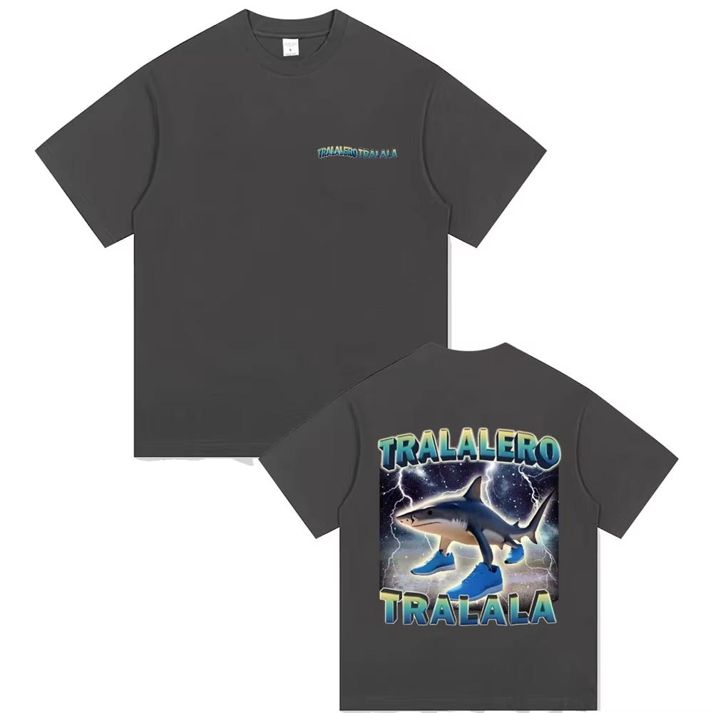 

Tralalero Tralala Funny Shark Double Sided Print T-shirts Men Women Cotton Vintage T-shirt Men s Casual Humor Oversized T Shirts 4XL