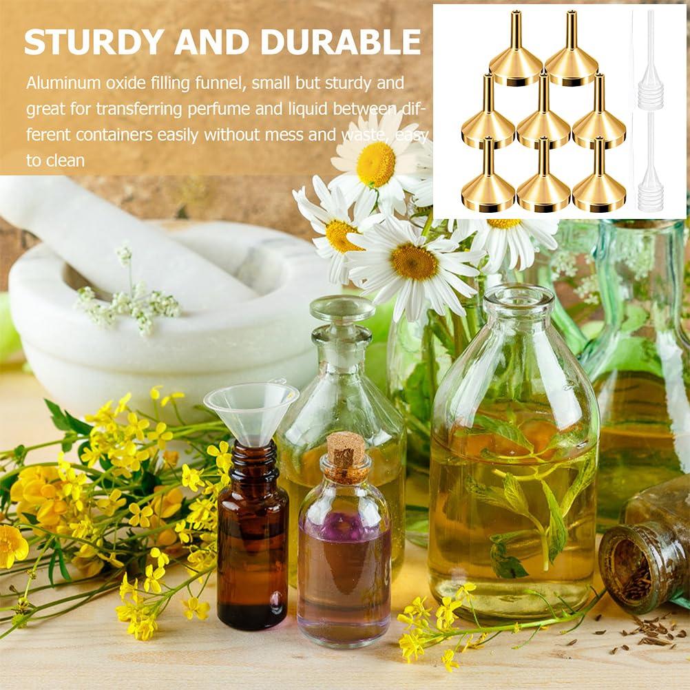 6pcs Metal Funnel and Straw Set for Perfume and Essential Oils, Easy Dispensing and Refilling Tool for Various Liquids