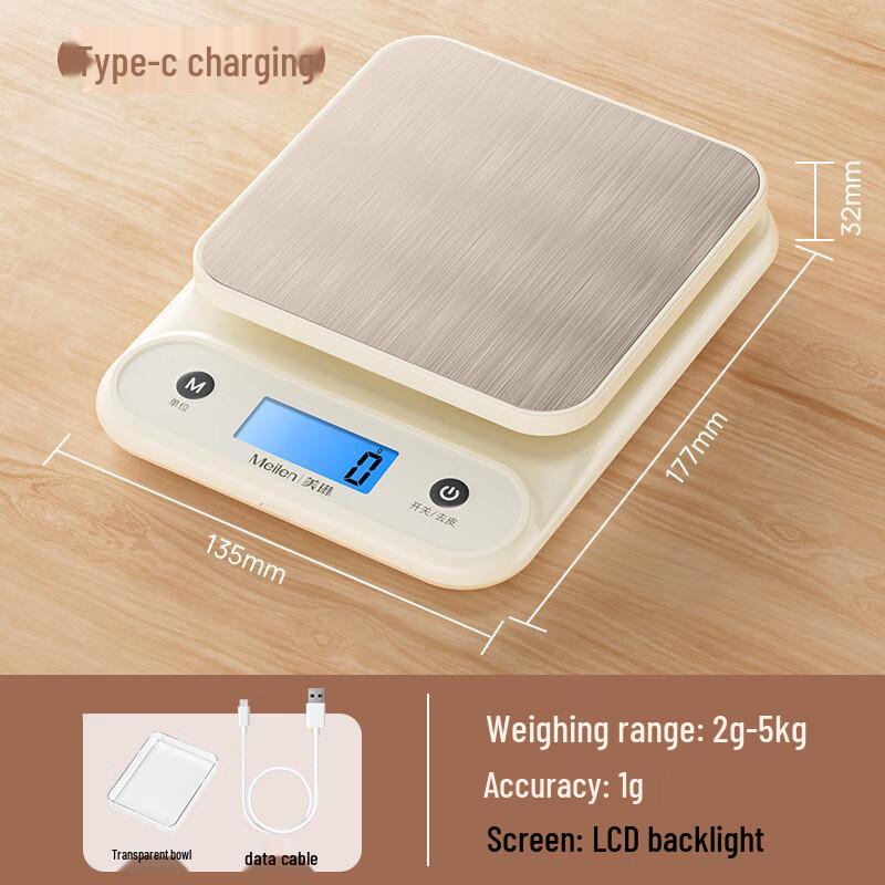 Meilen High Precision Kitchen Scale with Transparent Bowl