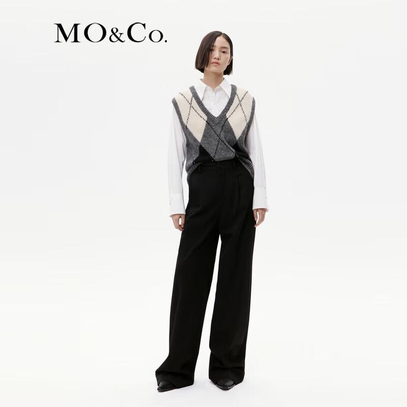 MO&Co. Women's High-Waist Pleated Straight-Leg Trousers