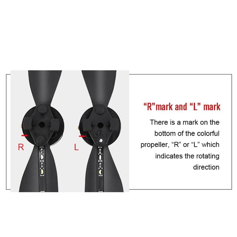 Fall Resistant Rechargeable  LED Light Foldable H Propellers  Hing Vane Fit for  Air 2 Drone