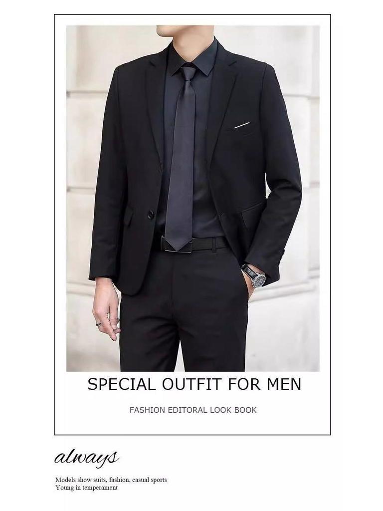 Men's Formal Suit Set: Jacket, Uniform, Groomsman, Groom, Wedding Tuxedo, Business & School Wear.