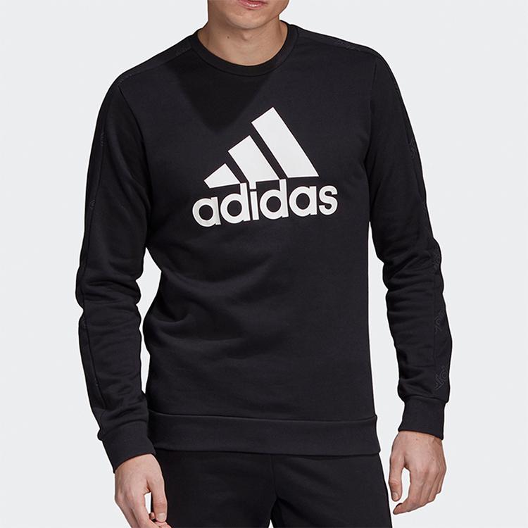 Adidas Classic Round Neck Sports Pullover Long Sleeve Sweatshirt Men Tops Black GJ6590