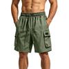 Men's Casual Loose Fit Multi Pocket Cargo Shorts Elastic Waistband Drawstring Adjustable Length Summer Outdoor Shorts