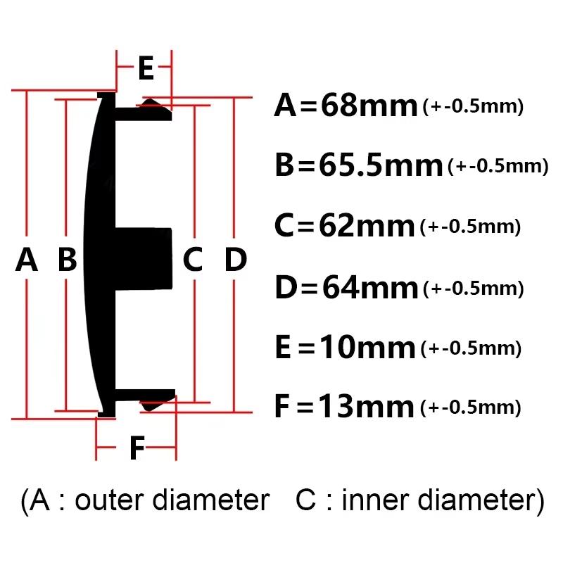 4 buc/set 68 mm capace centru roată auto kit capac accesorii auto durabil plastic negru argintiu piese styling auto accesorii auto