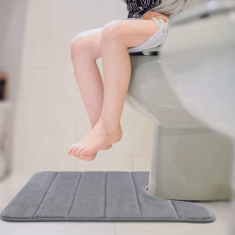 U-Shaped Toilet Mat Bathroom Mat Bathroom Carpet Bathroom Carpet Memory Foam Bath Mat Anti-Skid Super Absorbent