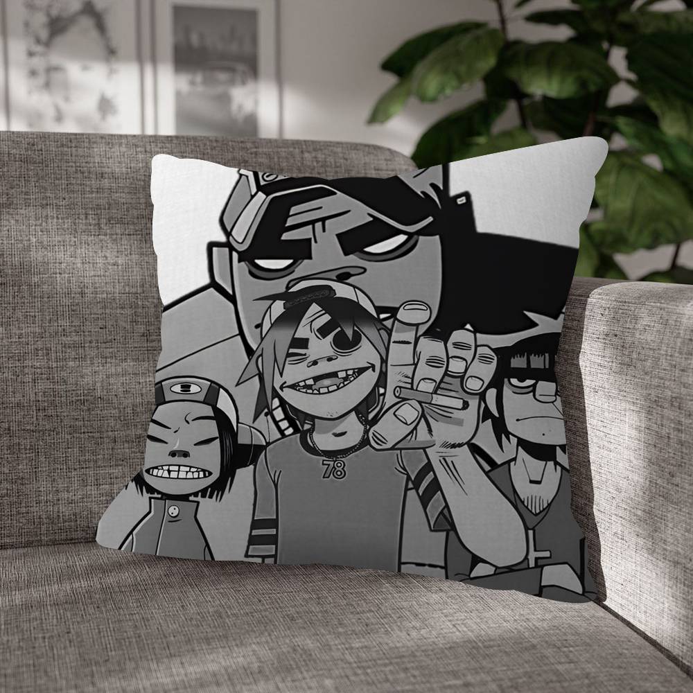 Virtual Singer Gorillaz Band Pattern Cushions Pillowcase Polyester Cushion Cover Throw Pillow Pillowcover Home Car Sofa Decor