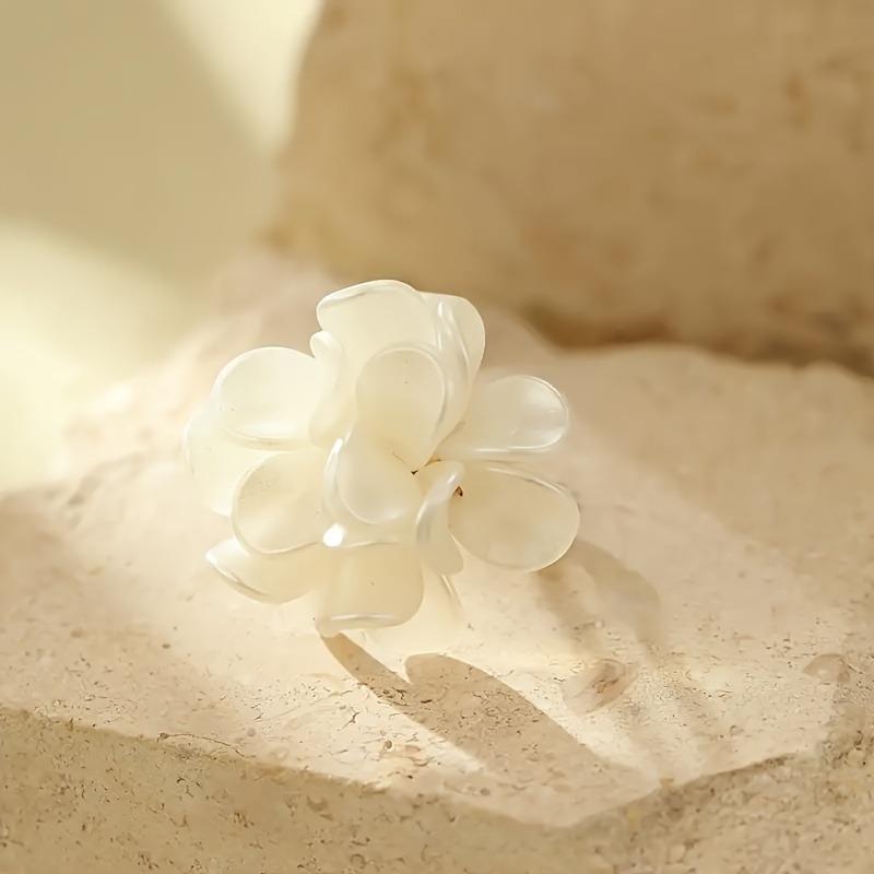 Francouzský romantický bílý květinový prsten Dámský Nový trendy Svatba Zásnubní Večírek Šperky Dárek Valentýnské doplňky