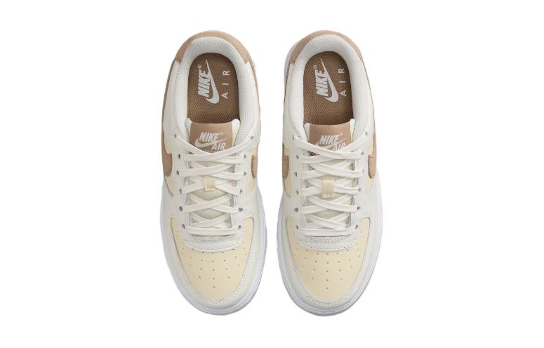 Nike Air Force 1 Slip Resistant Abrasion Resistant Low Top Skateboard Shoes Beige Kids' HF5349-100