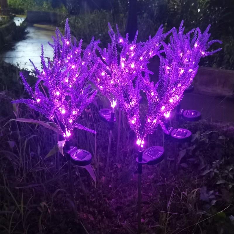 LED Solar Lavender Lamp Outdoor Waterproof Lawn Light Yard Garden Decoration Path Lighting Decor Solar Power Light