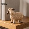 Indoor Tabletop Ornaments Rustic Sheep Figurine, Farmhouse Resin Lamb Statue, Vintage Country Style Accents Decor, Cute Sculpture for Living