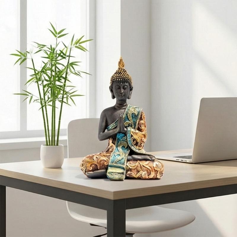 Thai Buddhist Sculpture Resin Craftsmanships Fengshui Decoration Piece Buddhas Statue For Indoor Spiritual Ambiances