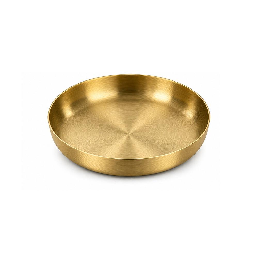 Handled Stainless Steel Frying Pan 18/20cm Snack Dish High-quality Serving Plate Barbecue