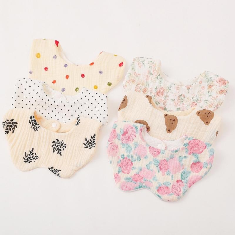 6-lagiges Lätzchen für Neugeborene Sabberlätzchen Baumwolle Spucktuch Weich & Atmungsaktiv Zahnungslätzchen für Säuglinge Baby Fütterungstuch
