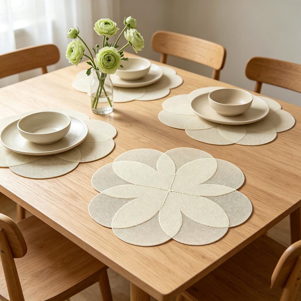 Jute Table Placemats Set With Heatresistant Material For Home Dining And Modern Decor