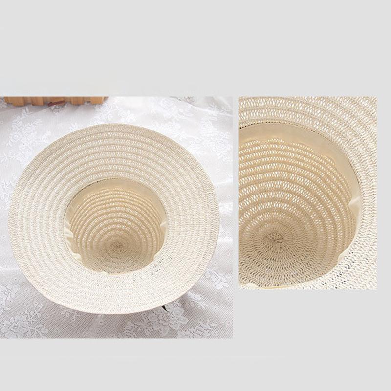 Summer Fashion Women Hat Sun Hat Visor Panama Style Outdoor Beach Hat Ribbon Wide Brim Straw Hat Summer Cap Accessories