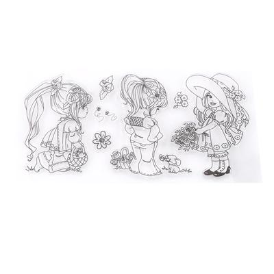 Zápisník Fotoalbum Transparentní silikonová pryž čirá razítka Cartoon Girls