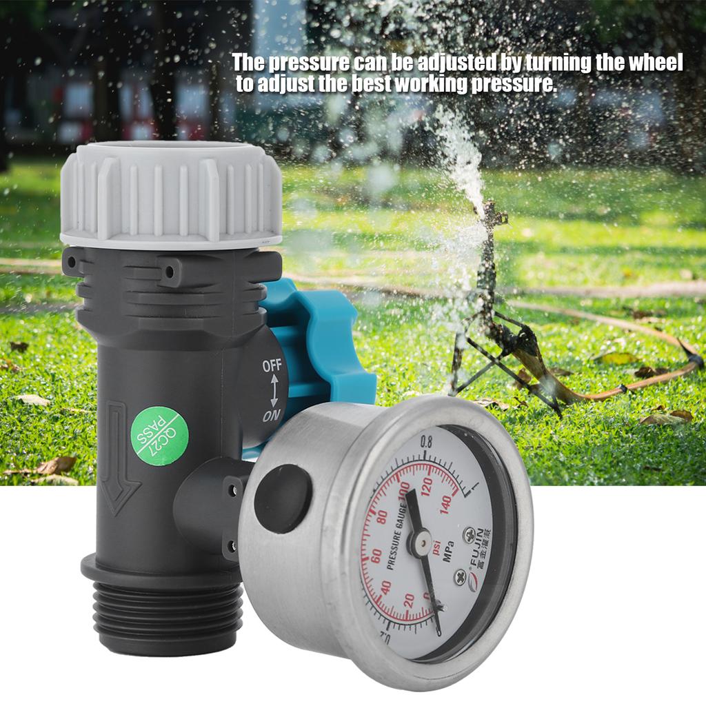 G3/4in Water Pressure Regulator Valve With Pressure Gauge Accessories For Outdoor Garden Irrigation Water Pressure Control Valve