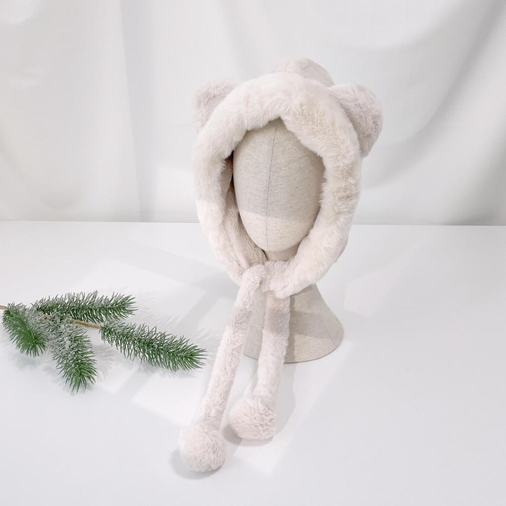 Unisex Daily Fur Bear Hooded Winter Hat
