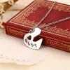 ZRM 2pcs/set Cordate Jewelry Best Friends Forever Necklace Key Heart Shaped Lock Pendants Couple Necklace Gift For Friends