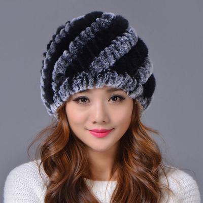 Autumn and Winter Women's Warm Pineapple Cap Rabbit Fur Thickened Casual Fashion Caps