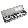 TONE 750M Socket Wrench Set, 12.7mm (1/2") Drive, Silver, Includes 17 Pieces