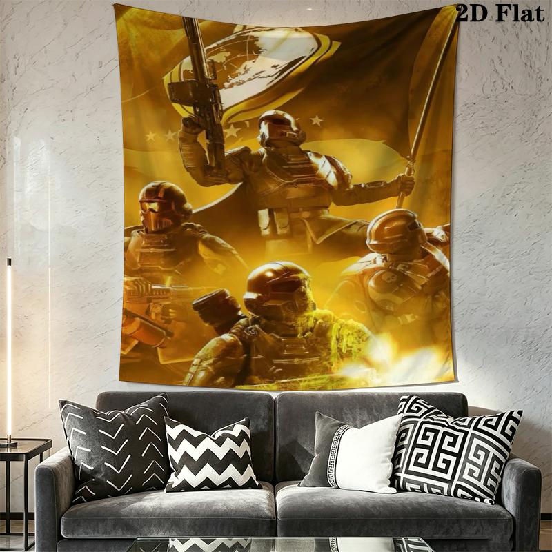 helldivers 2 Wall Tapestry Aesthetic Wall Hanging Printed Fabric Blanket Decorative Tapestries for Bedroom Living Room Home Decor
