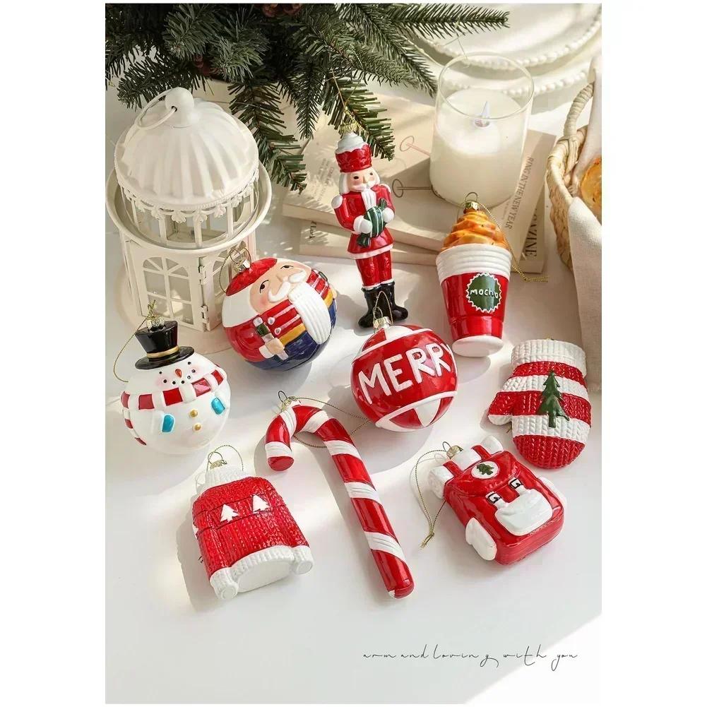Plastic Christmas Hanging Ornaments with Santa Claus and Snowman for Seasonal Decoration on Trees and Around the Home