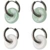 New Unique Green Jade Round Stainless Steel Hoop Earrings For Women Vintage Elegant Earclip Earrings Statement Jewelry