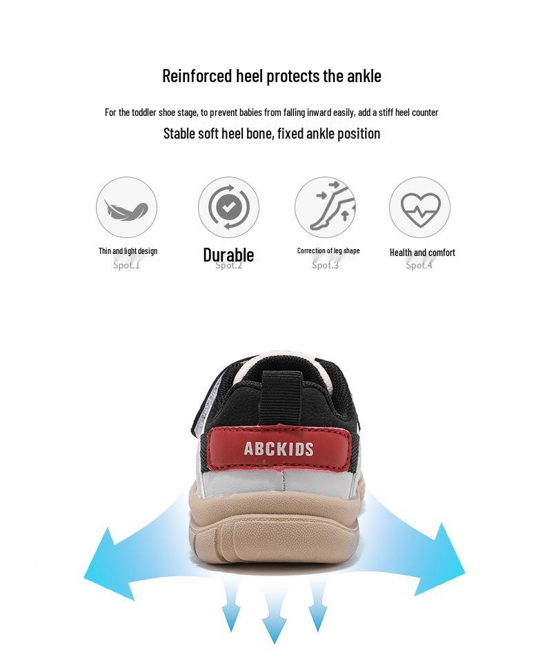 ABCKIDS Girls' Velcro Sneakers - 2025 Autumn Breathable Casual Running Shoes