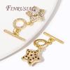 18K Gold Plated Brass with Zircon End Clasps Connectors For Jewelry OT Toggle Clasp For Necklace,DIY Bracelets Accessories