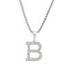 B Letter Necklace Men'S And Women'S Personalized Trend Full Diamond Pendant Long Sweater Chain