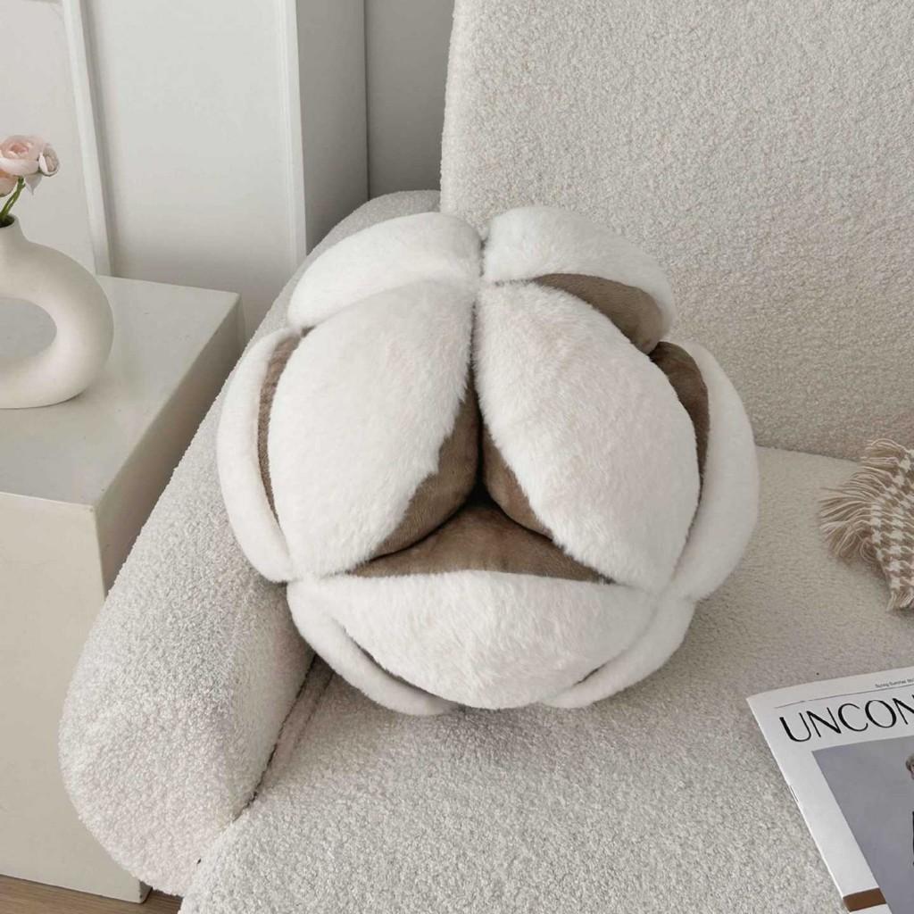 Nordic Style Plush Cushion With Piping For Living Room Decor And Bedside Use