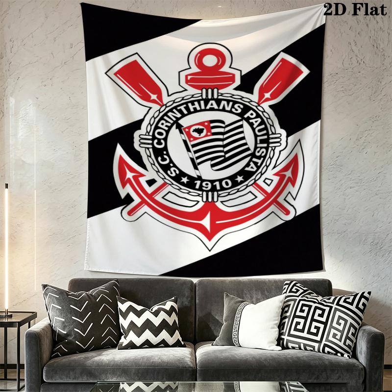 Corinthians Paulista Wandteppich Ästhetisches Wandbehang Gedruckter Stoffdecke Dekorative Wandteppiche für Schlafzimmer Wohnzimmer Heimdekoration