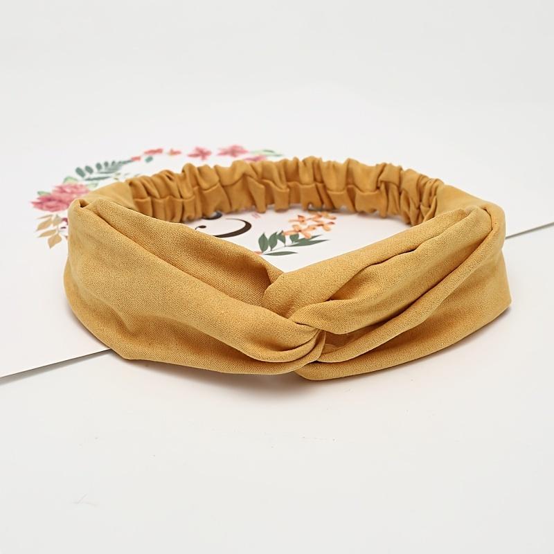 Damen Sommer Scrunchie Stirnband Weich, Stilvolles Cross-Knoten-Design, Elastisches Haaraccessoire für Lässige und Modische Looks, Mode Haaraccessoire