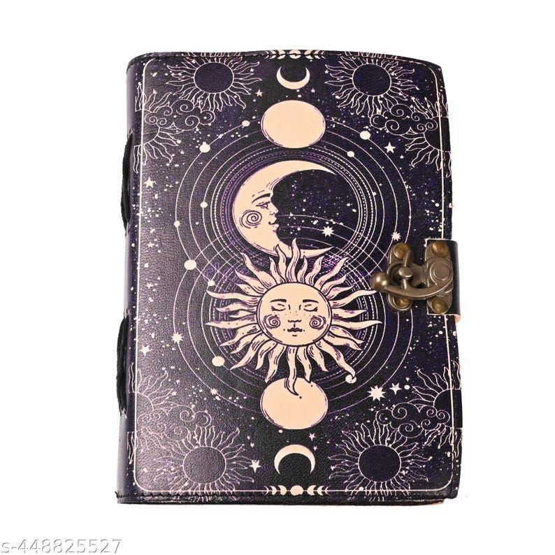 

Винтажный Дневник Солнце и Луна Антикварный Ручной работы Винтажная бумага Кожаный Пустой блокнот 7 x 5 in