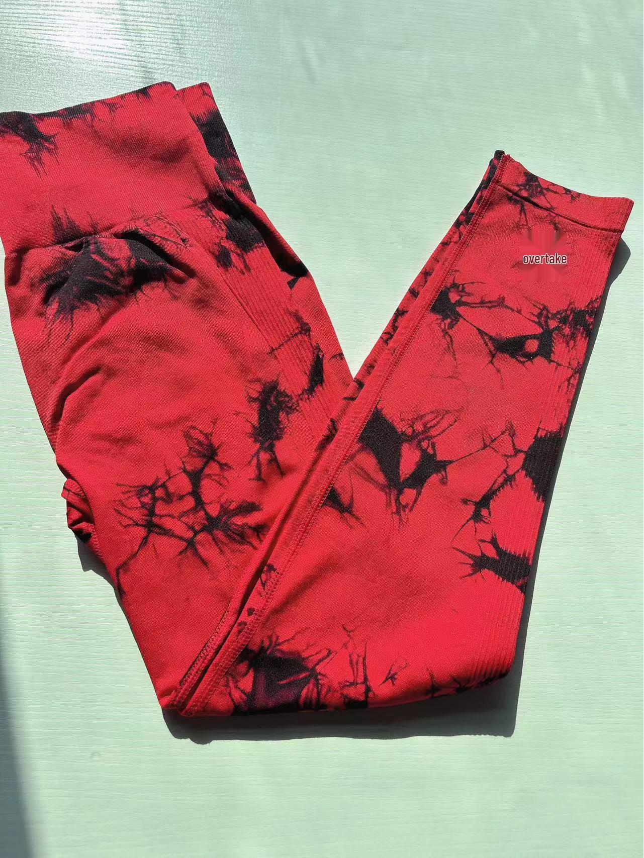 

Європейські та американські штани для йоги з високою посадкою, пофарбовані в техніці тай-дай - Жіночі стильні фітнес-легінси, що піднімають сідниці Large