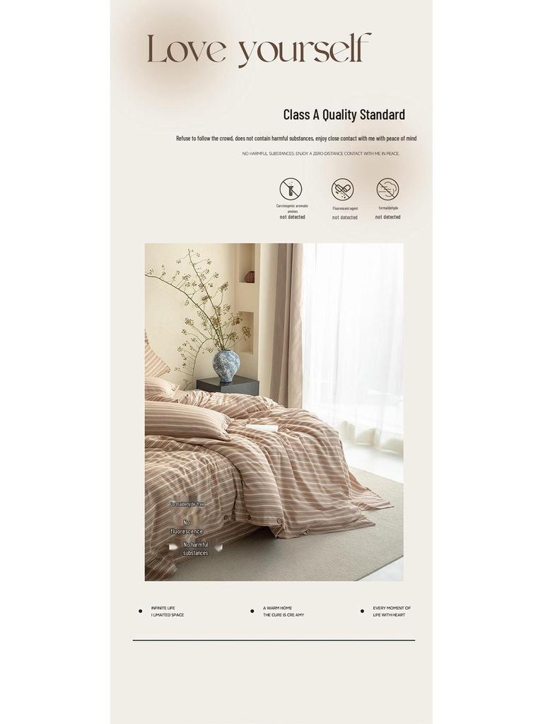 European Style Retro Crinkled Gauze Linen Button-Up Set - Machine Washable, Ideal for Naked Sleep with Fitted Sheet.