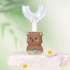 Children's U-Shaped Toothbrush, Soft Silicone Bristles, Ages 1-12, Cartoon Bear Handle