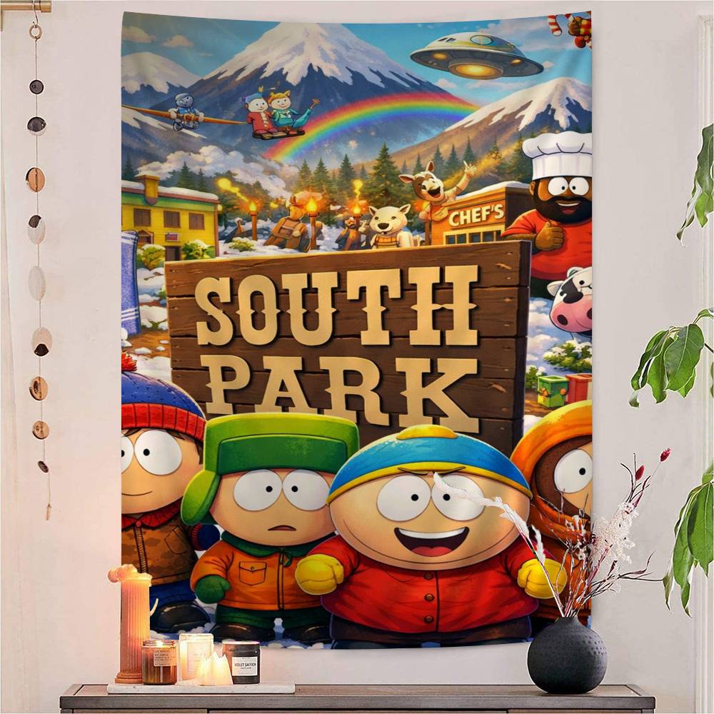 Cartoon-SouthparkS Hippie Wall Hanging Tapestries Bohemian Wall Tapestries Mandala INS Home Decor