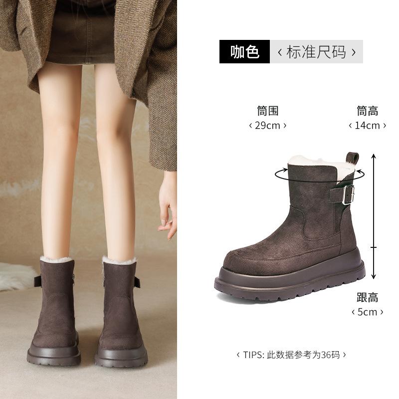 Thick-soled snow boots new winter velvet Martin boots short cotton shoes retro boots 35