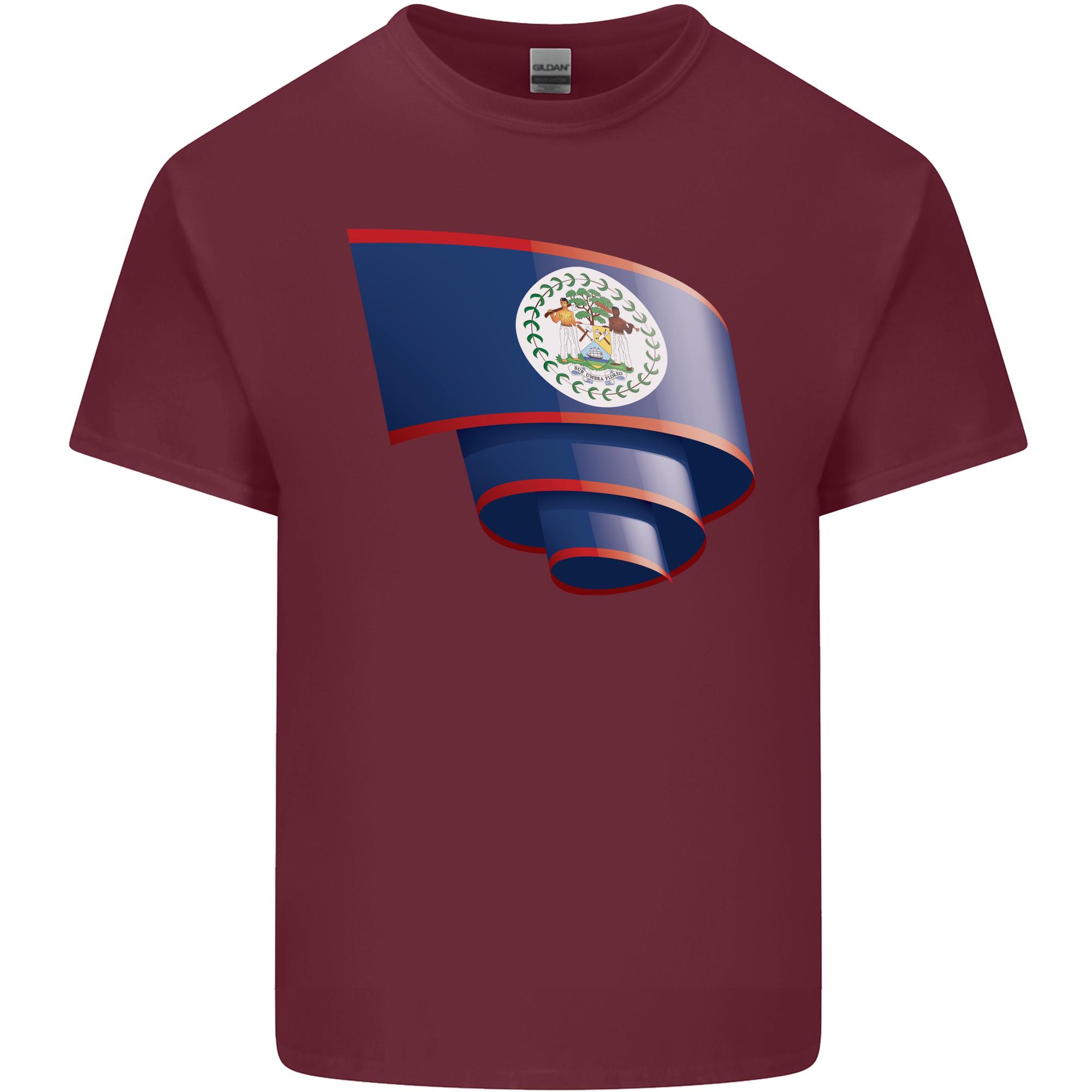 Curled Belize Flag Belizean Day Football Unisexs Light Cotton TShirt S