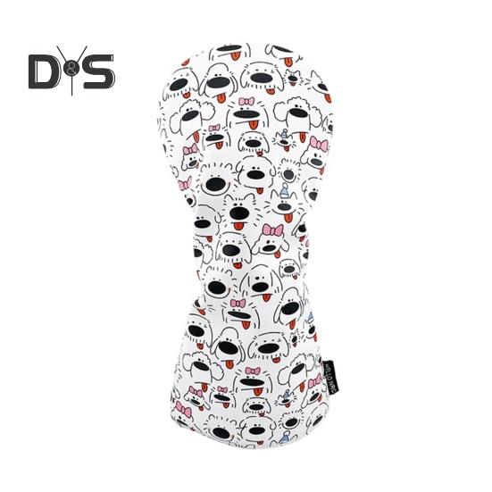 Golf Club Cover for Drivers Fairway Woods Hybrids Mallet Putter Headcover Cartoon Puppy Design Golf Club Protector