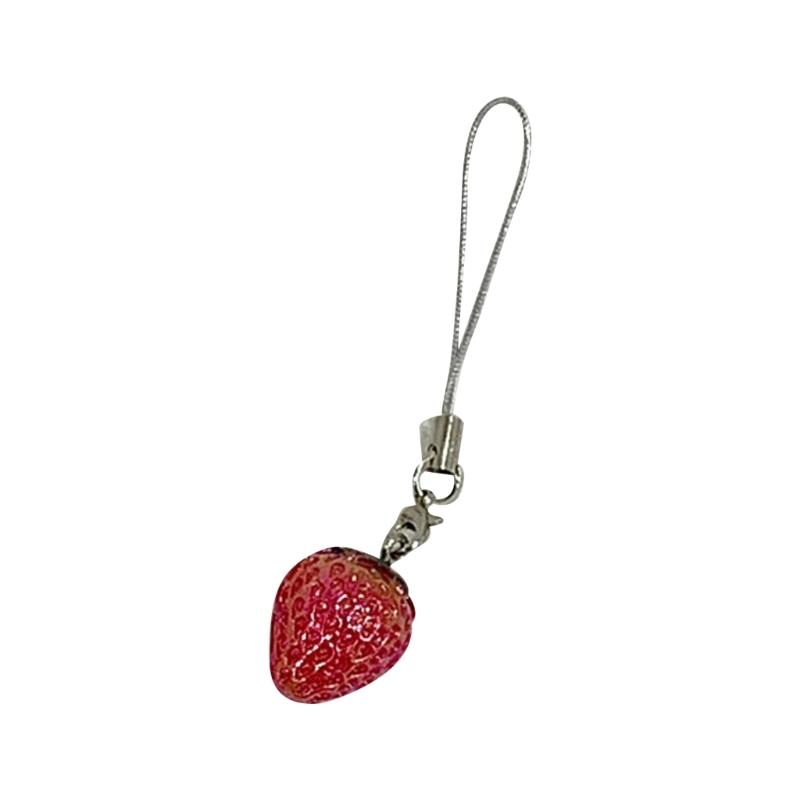 Delicate Handmade Strawberry Phone Pendant Keyring Charm for Fashion Individuals 1