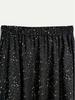 Women's Elegant Starry Sky Sequin Skirt - Spring/Summer Slimming Black Midi
