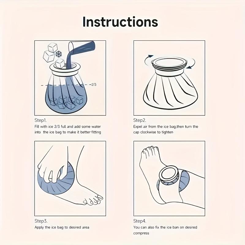 Draspotee 3pcs/11"/9"/6" Reusable Ice Bag, Ice Pack, Hot Water Bag, Hot Water Bottle.