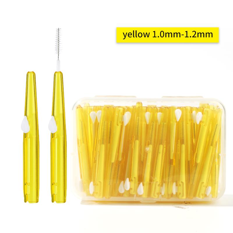 60 Pcs/Box Toothpick Dental Interdental Brush 0.6-1.5Mm Cleaning Between Teeth Oral Care Orthodontic  I Shape Tooth Floss