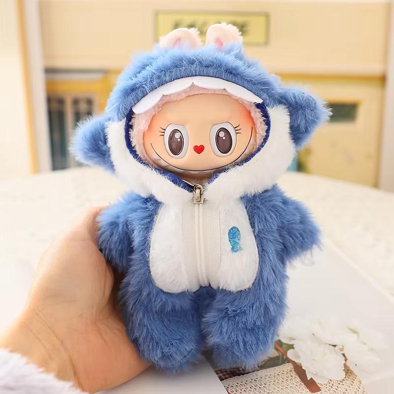 Labubu Clothes for 15-17CM Mini Plush Idol Doll Shark Melody One-piece Suits Cosplay Accessories Sitting Party Fans Gift